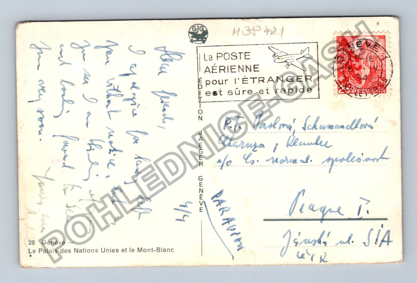 Pohlednice Švýcarsko Ženeva Palác národů Mont Blanc (M38421)