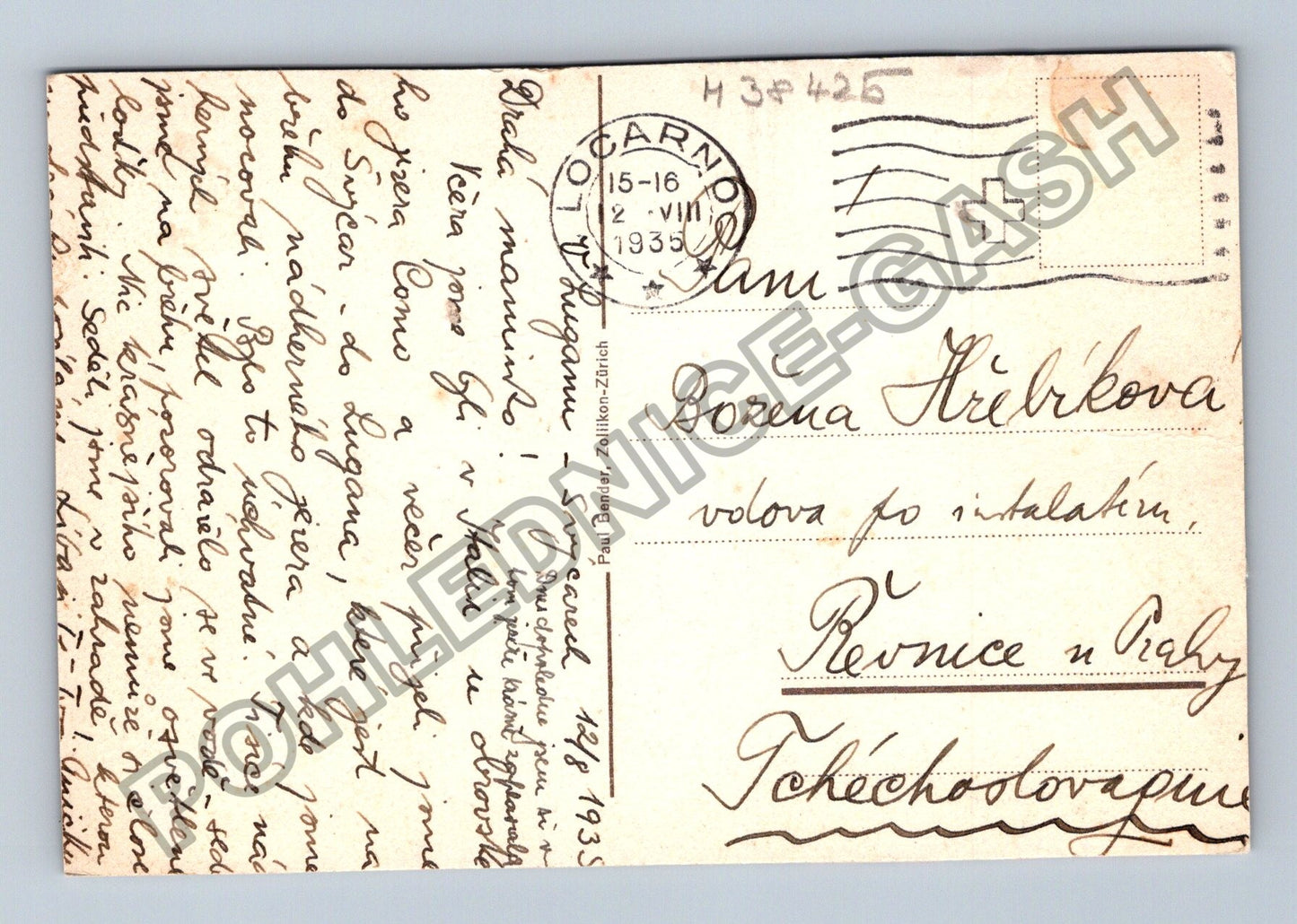 Pohlednice Švýcarsko Lugano jezero kavárna 1935 (M38425)