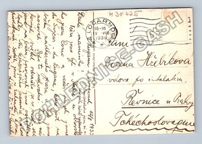 Pohlednice Švýcarsko Lugano jezero kavárna 1935 (M38425)