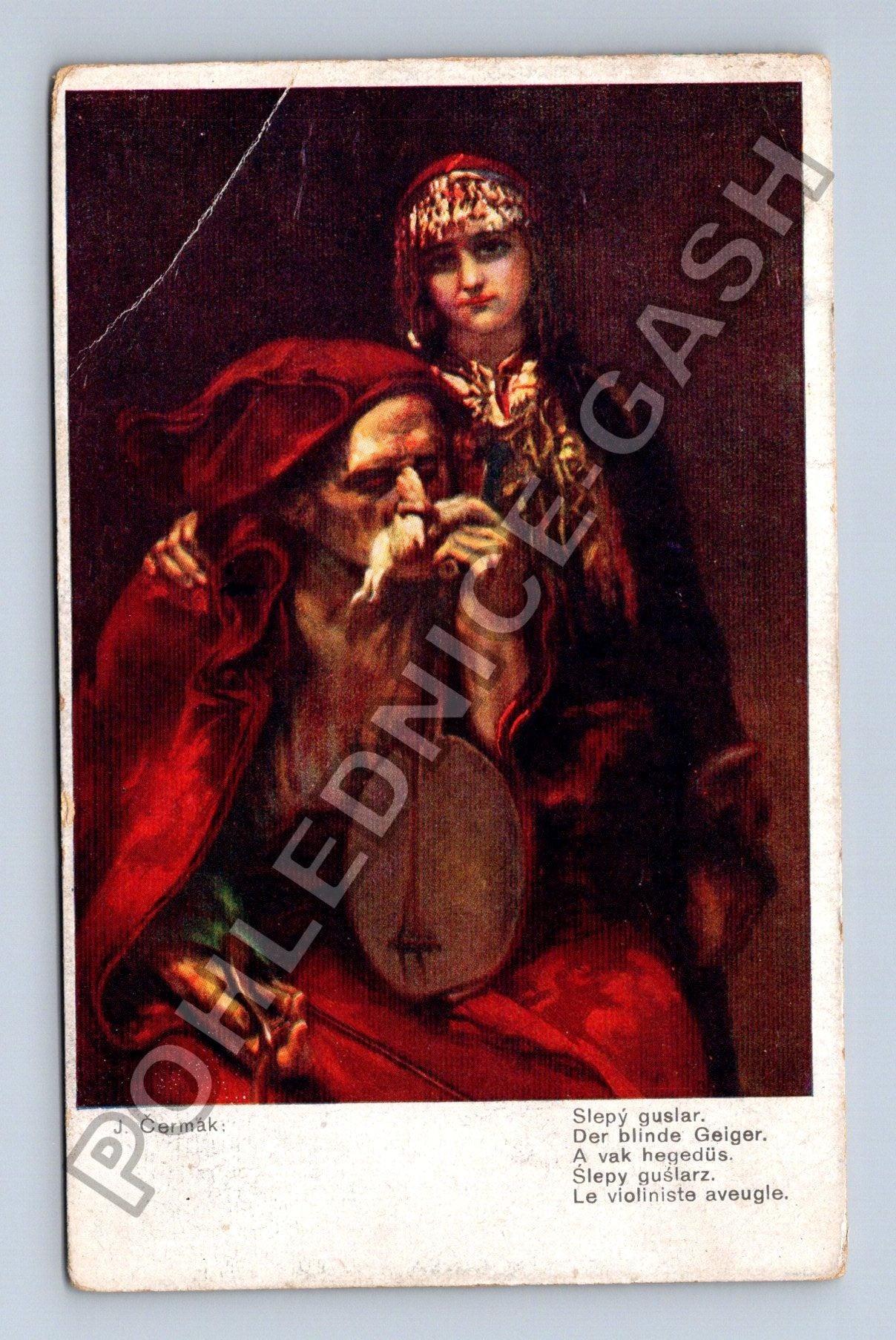 Pohlednice Slepý guslar J Čermák 1918 (M38460)