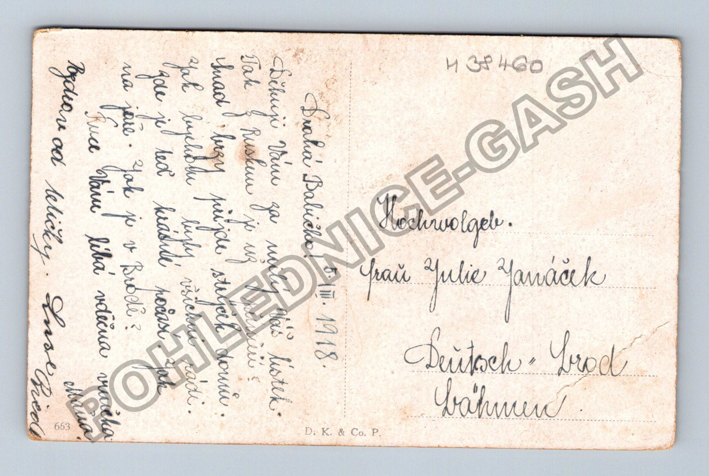 Pohlednice Slepý guslar J Čermák 1918 (M38460)