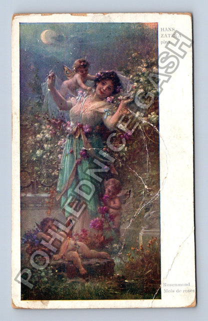 Pohlednice Hans Zatzka Rosamond Moise de roses (M38472)