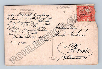 Pohlednice Objímání a polibek milenců umělecká (M38477)