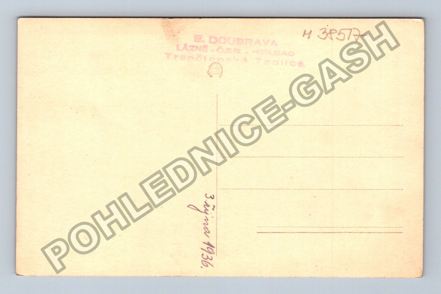 Pohlednice E. Doubrava Lázně Trenčianské Teplice 1936 (M38517)