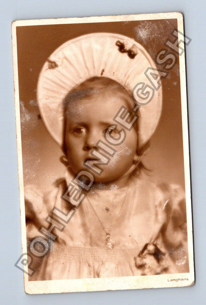 Pohlednice Dítě v klobouku ateliér Langhans (M38613)