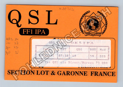 Starý Francie QSL karta radioamatérská FF1 IPA 1991 (M38723)