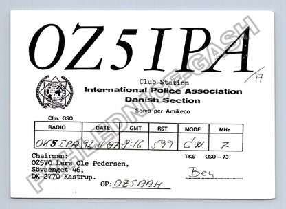 Starý Dánsko OZ5IPA Club Station International Police (M38725)