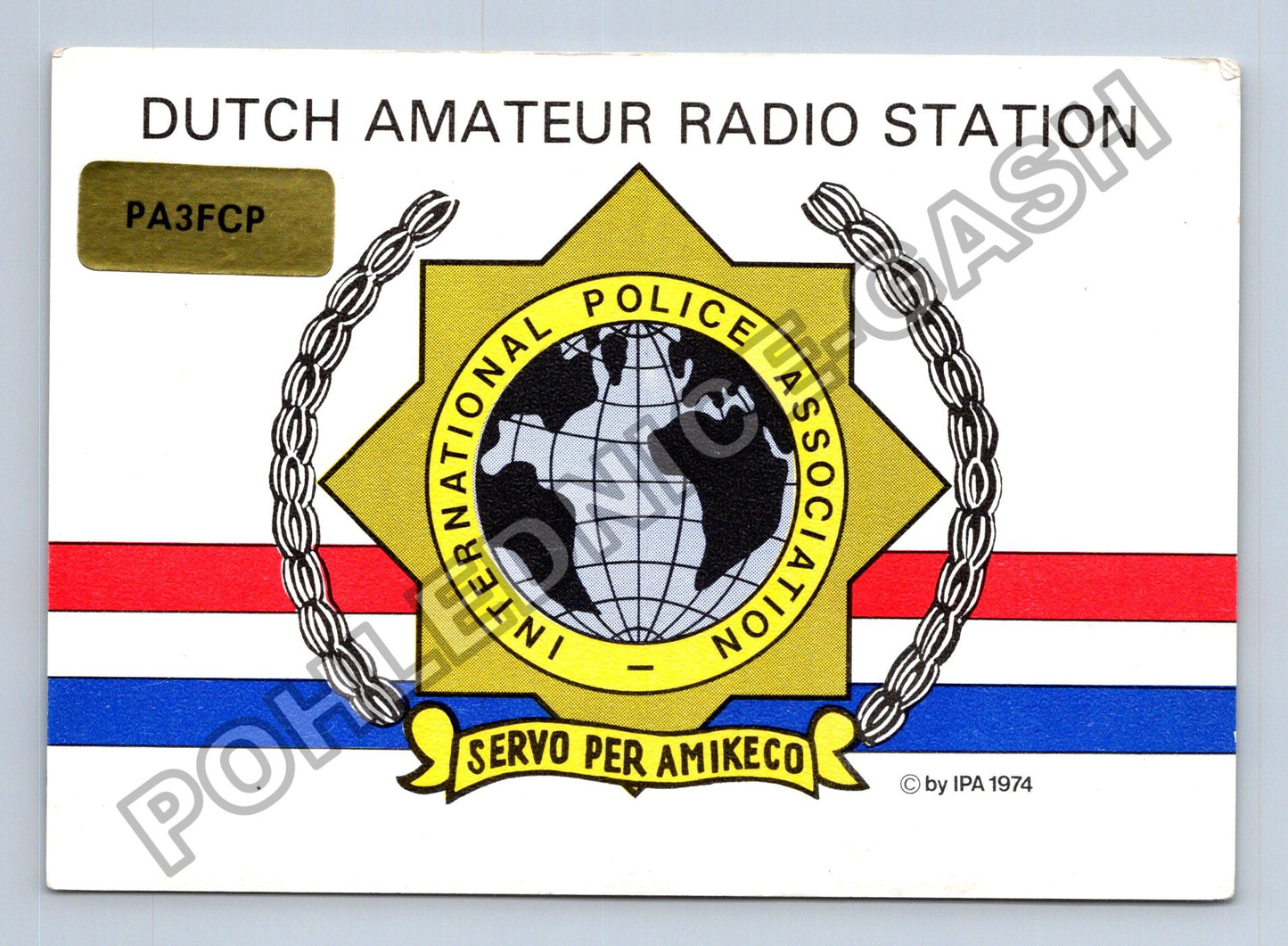 Starý Holandsko QSL karta radioamatérská stanice 1974 (M38728)