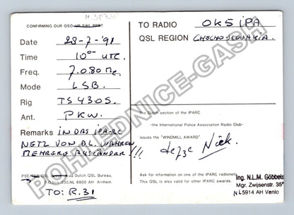 Starý Holandsko QSL karta radioamatérská stanice 1974 (M38728)