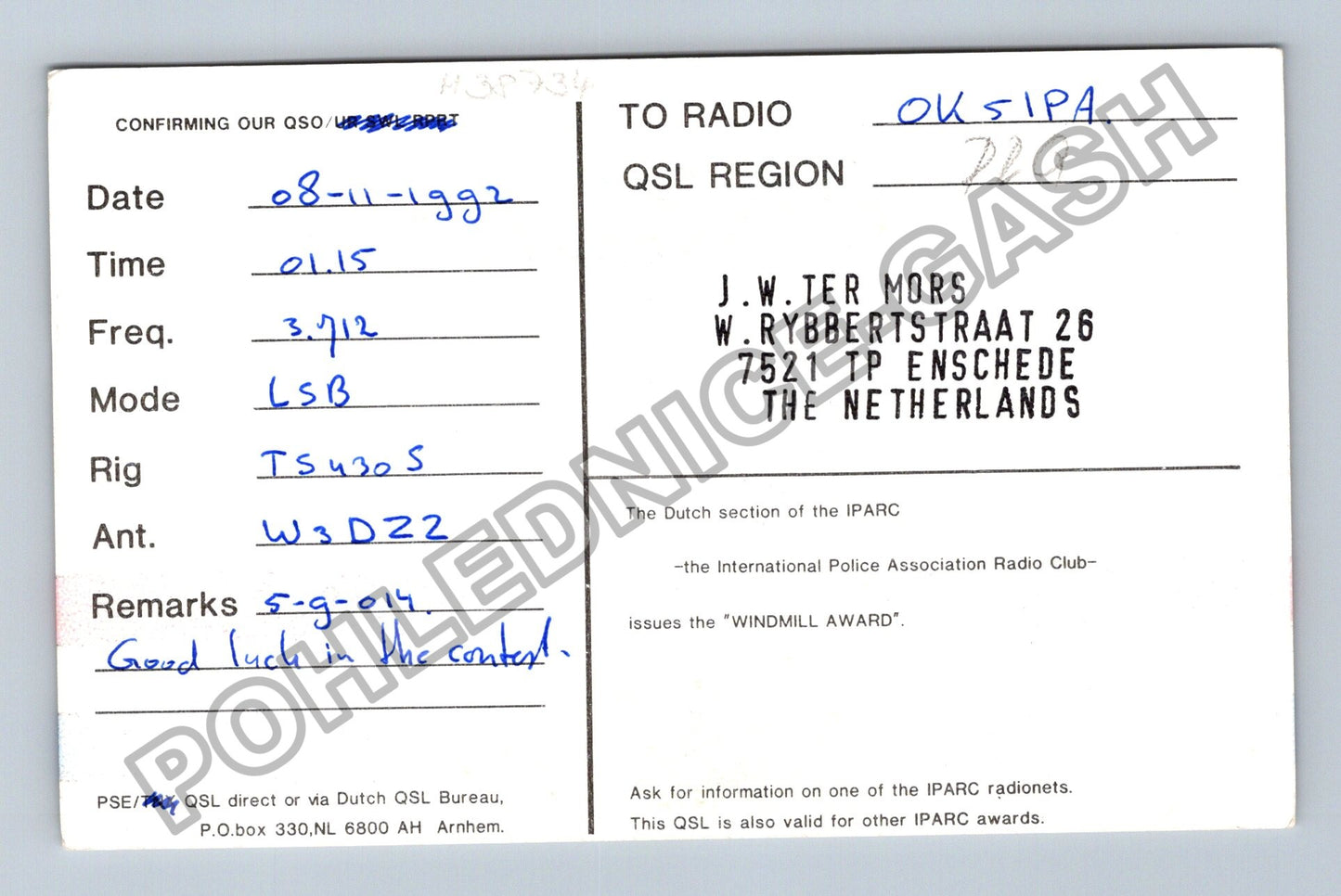 Starý Holandsko radioamatérská stanice IPA 1992 (M38734)