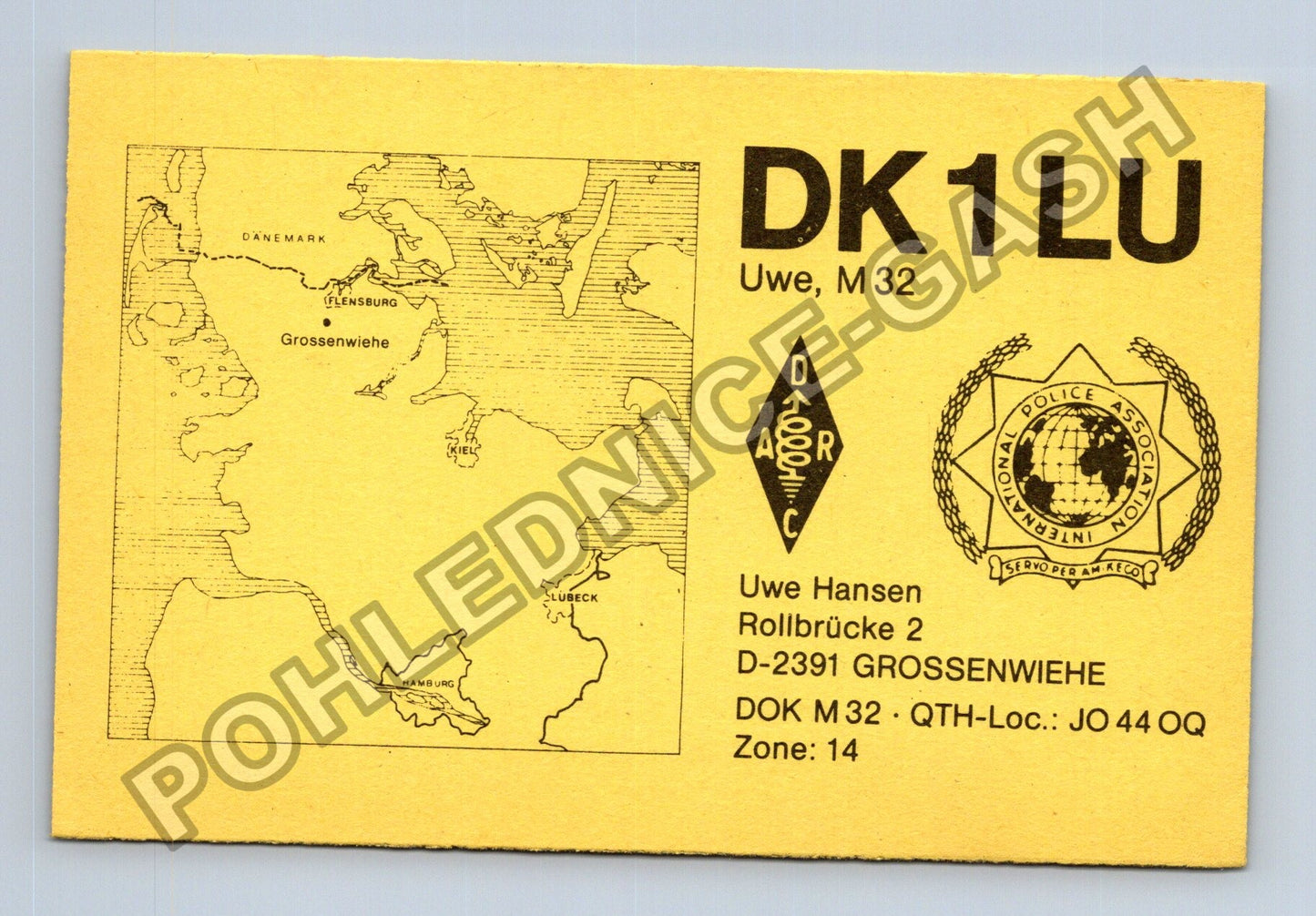 Starý Německo QSL karta DK1LU Grossenwiehe 1992 (M38735)