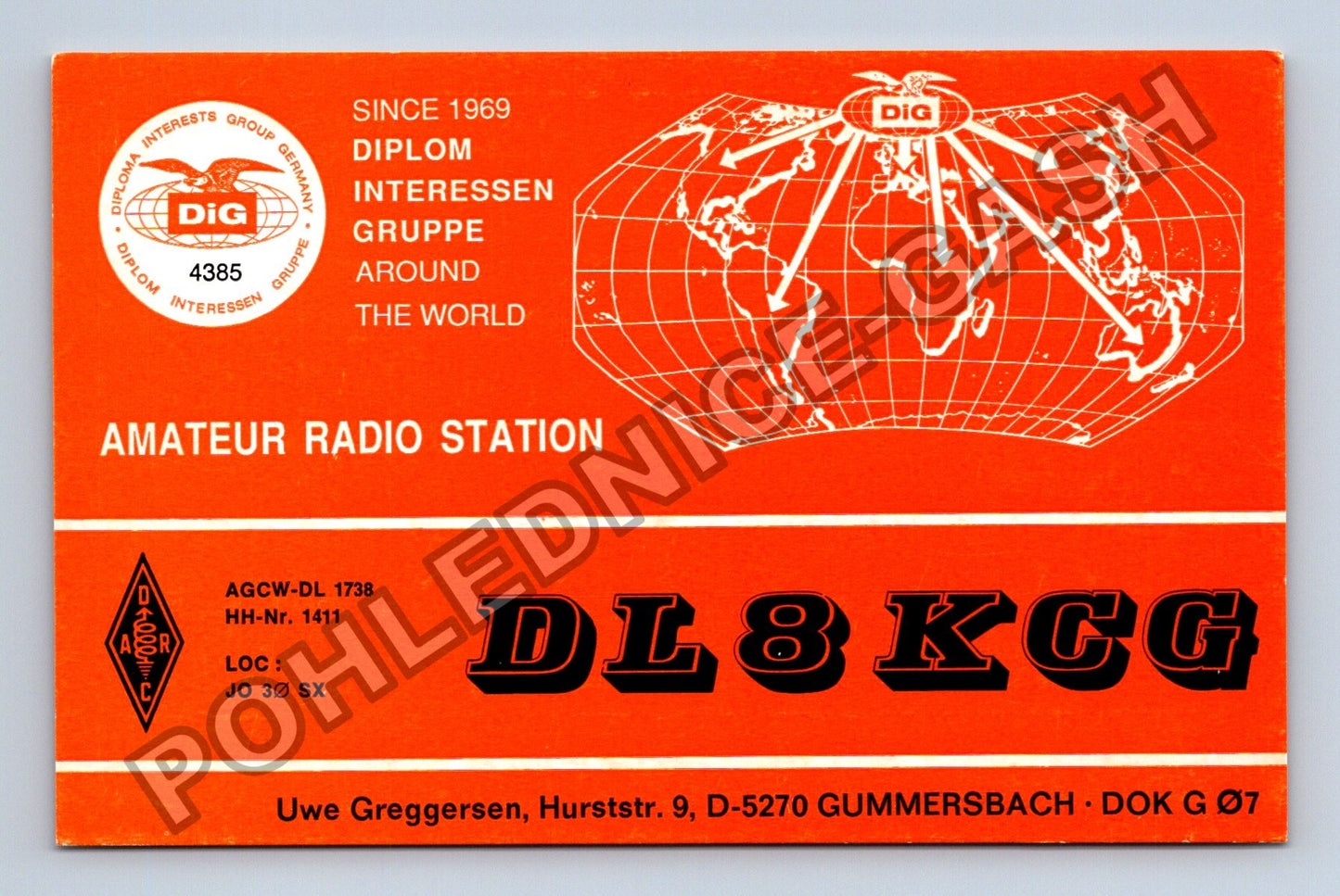 Starý QSL karta DL8KCG Amateur Radio Station (M38737)