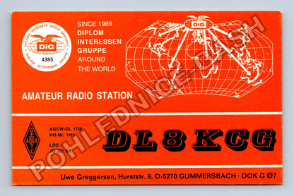 Starý QSL karta DL8KCG Amateur Radio Station (M38737)