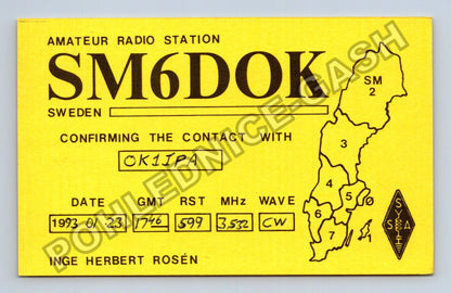 Starý Švédsko QSL karta SM6DOK OK1JPA (M38738)