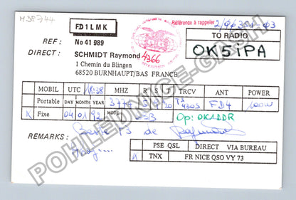 Starý Francie Alsasko radioamatérská stanice 1992 (M38744)