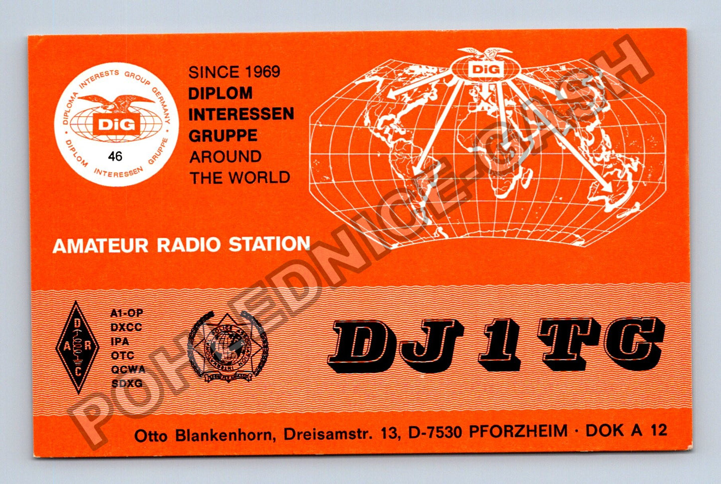 Starý Německo QSL lístek radioamatérská stanice 1993 (M38750)