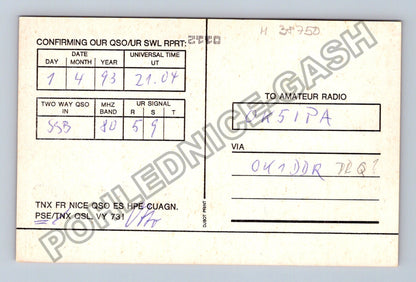 Starý Německo QSL lístek radioamatérská stanice 1993 (M38750)