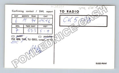 Starý Německo QSL lístek radioamatérská stanice 1994 (M38751)
