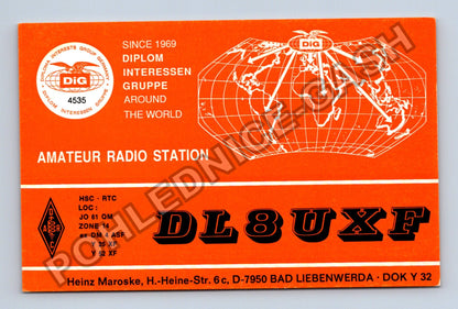Starý Německo QSL karta radioamatérská stanice DL8UXF (M38755)