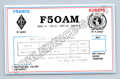 Starý Francie QSL karta F5OAM 1995 (M38763)