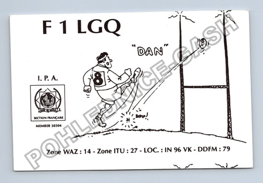 Starý Francie F1 LGQ radioamatérská QSL karta 1991 (M38765)