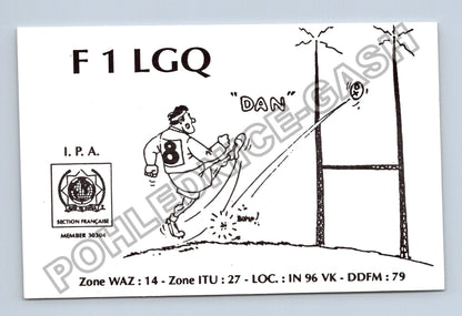 Starý Francie F1 LGQ radioamatérský QSL lístek 1991 (M38766)