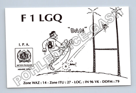 Starý Francie F1 LGQ radioamatérský QSL lístek 1991 (M38766)