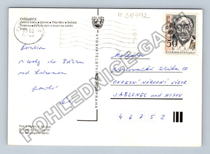 Pohlednice Pardubice zámek třída Míru sídliště (M38792)