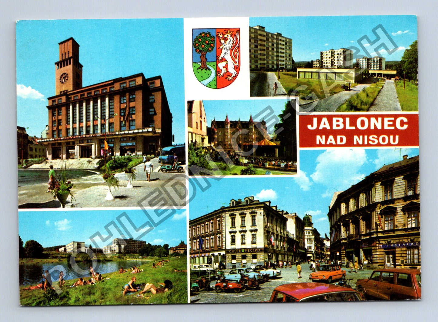Pohlednice Jablonec nad Nisou radnice muzeum skla sídliště (M38794)