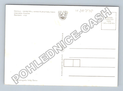 Pohlednice Olomouc a okolí mapa náměstí hrad Šternberk (M38798)