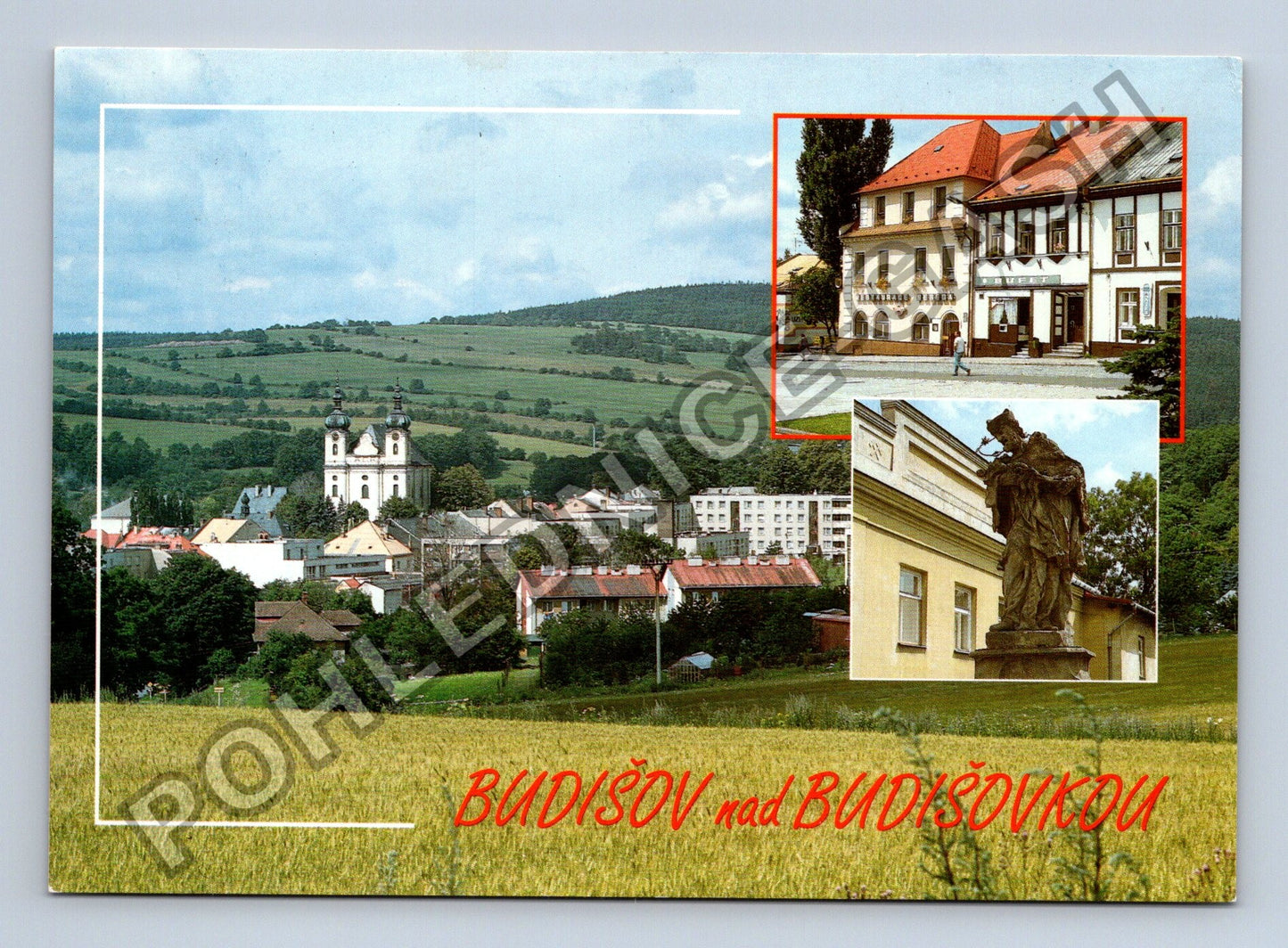 Pohlednice Budišov nad Budišovkou celkový pohled náměstí (M38813)