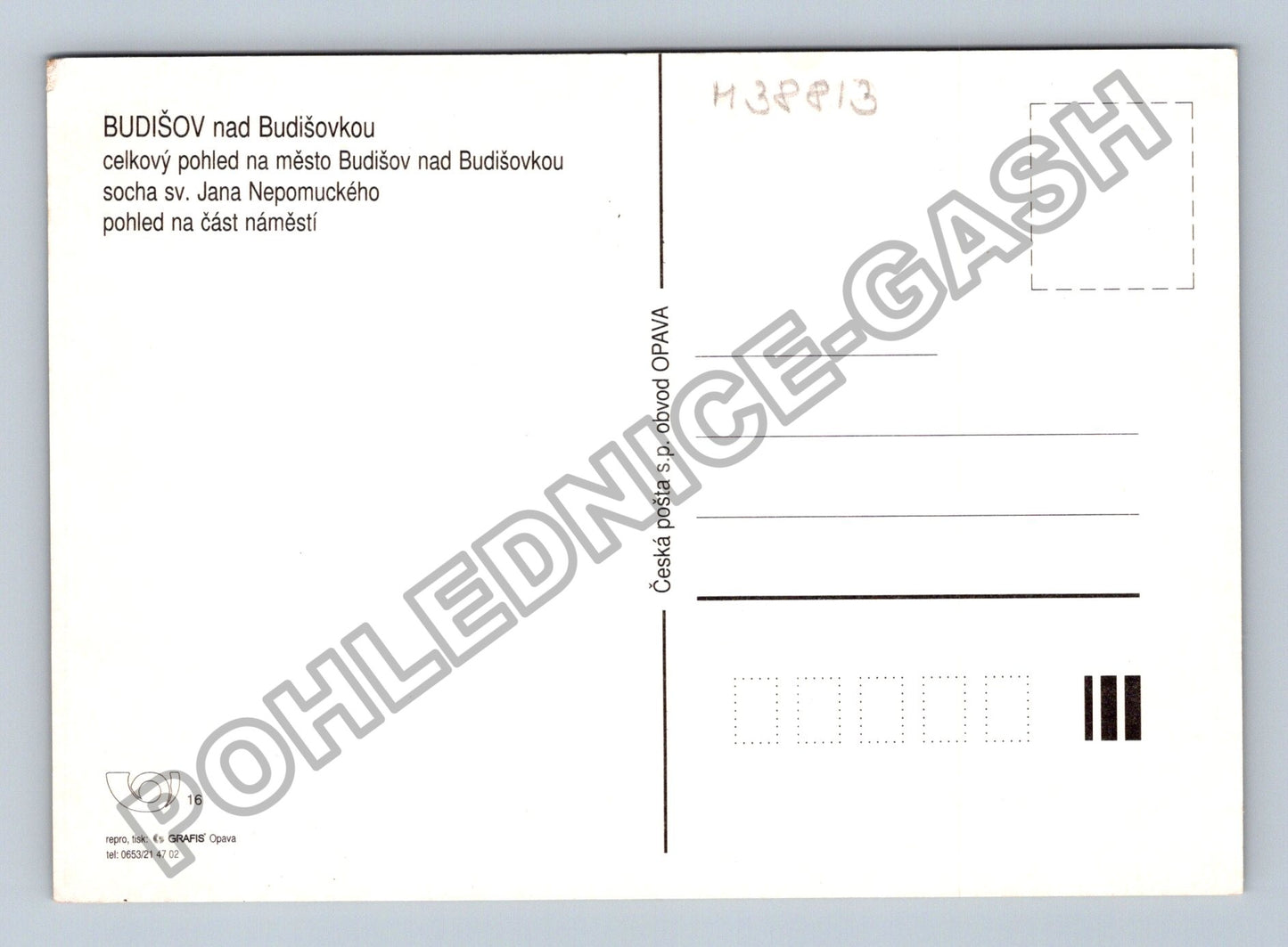 Pohlednice Budišov nad Budišovkou celkový pohled náměstí (M38813)