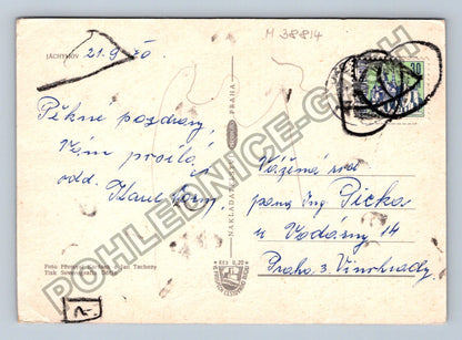 Pohlednice Jáchymov lázeňský dům náměstí erb 1970 (M38814)