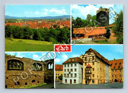 Pohlednice Cheb celkový pohled hrad Špalíček (M38816)