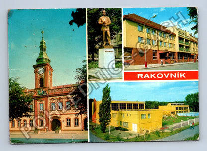 Pohlednice Rakovník barokní radnice pomník Klementa Gottwalda (M38817)
