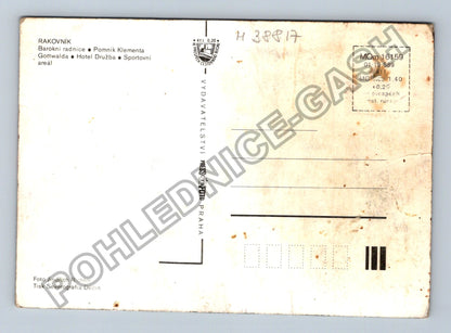 Pohlednice Rakovník barokní radnice pomník Klementa Gottwalda (M38817)