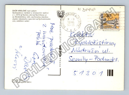 Pohlednice Dvůr Králové nad Labem náměstí zoo ulice (M38818)