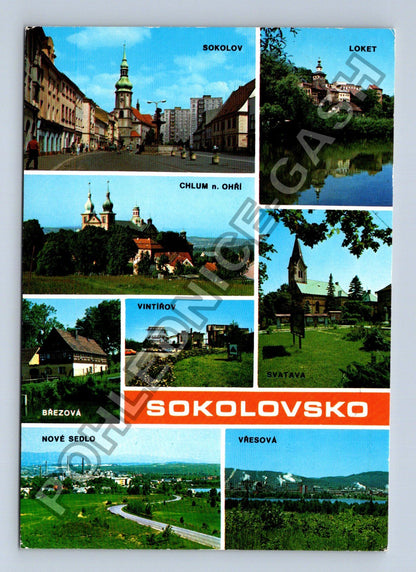 Pohlednice Sokolovsko koláž Sokolov Loket Chlum n Ohří (M38824)
