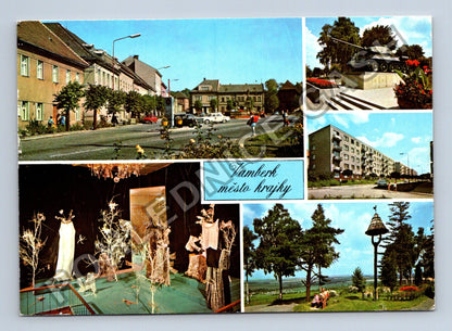 Pohlednice Vamberk město krajky koláž motivů 1980 (M38836)