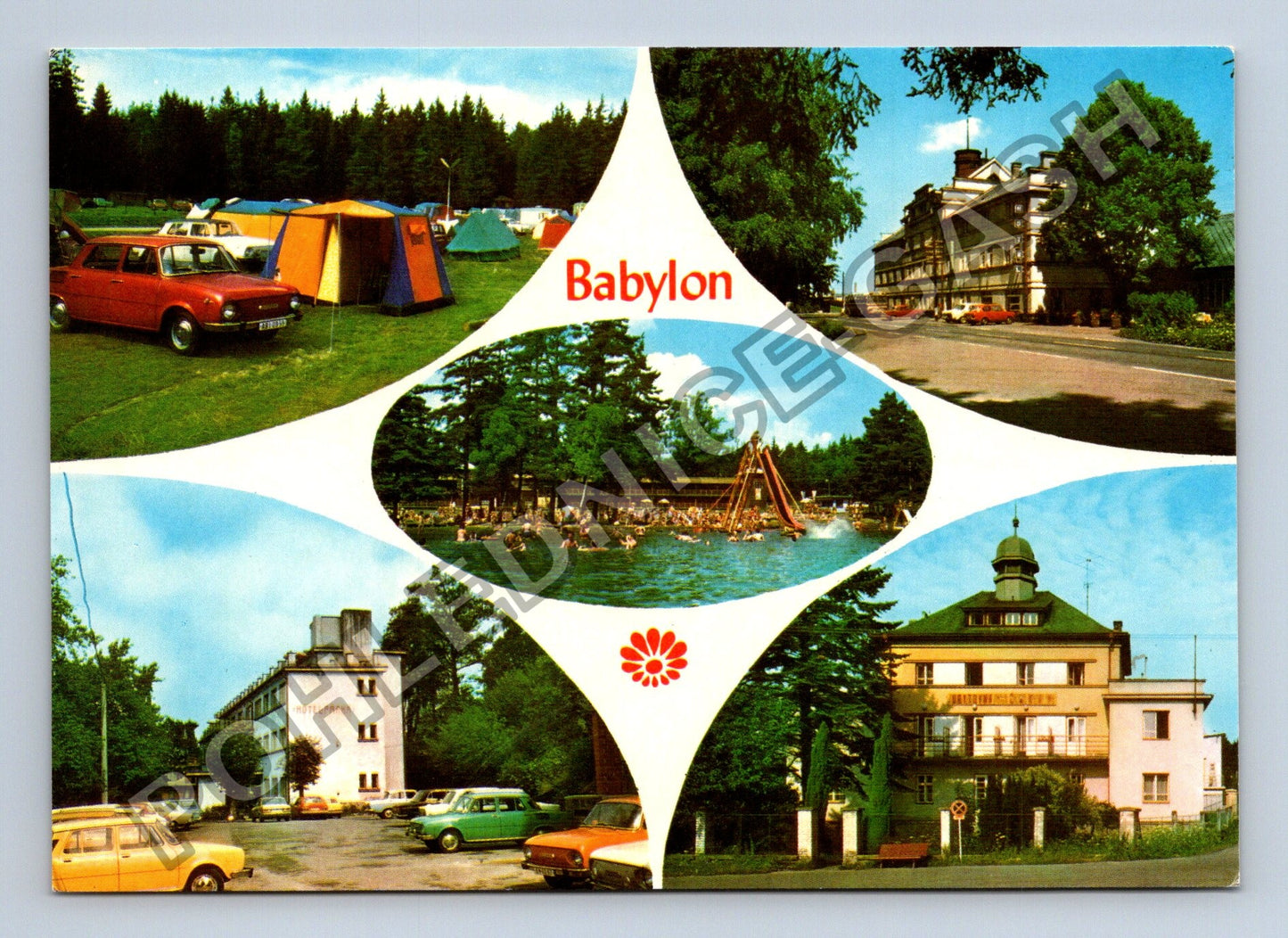Pohlednice Babylon okres Domažlice koláž motivů (M38837)