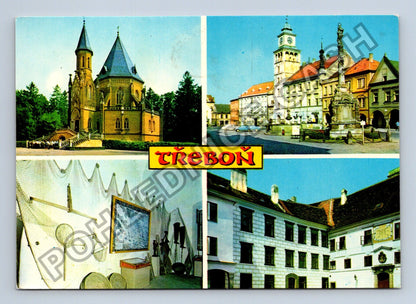 Pohlednice Třeboň Schwarzenberská hrobka náměstí zámek (M38839)