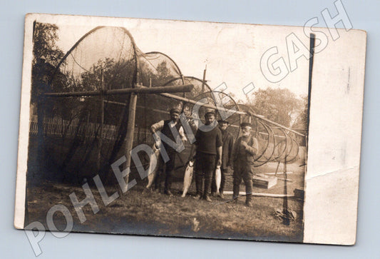 Pohlednice rybáři u sítí – vodní motiv (M3884)