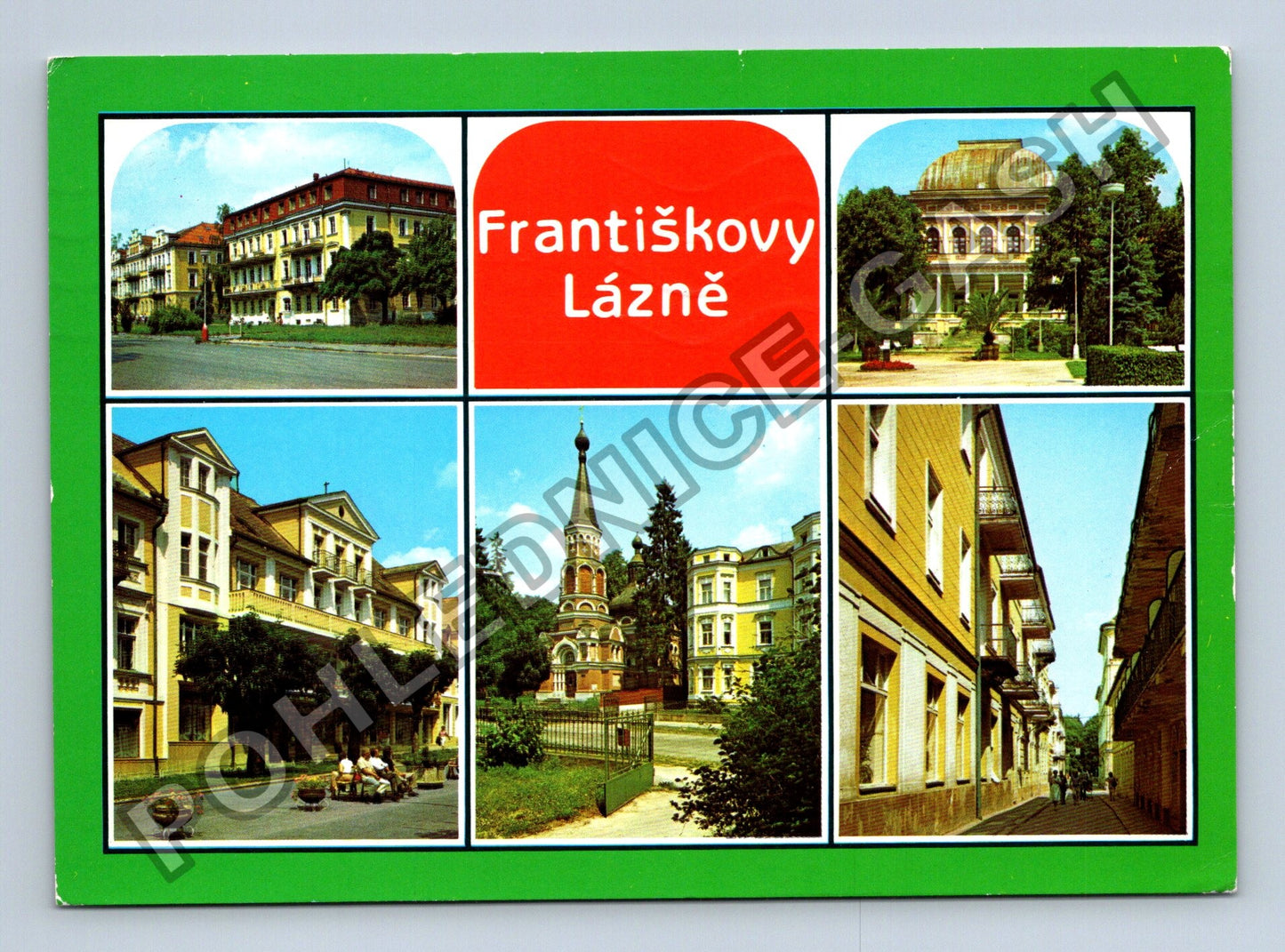 Pohlednice Františkovy Lázně lázeňské domy pravoslavný kostel (M38844)