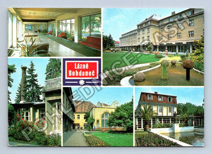 Pohlednice Lázně Bohdaneč koláž motivů 1991 (M38845)