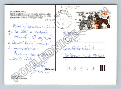 Pohlednice Lázně Bohdaneč koláž motivů 1991 (M38845)