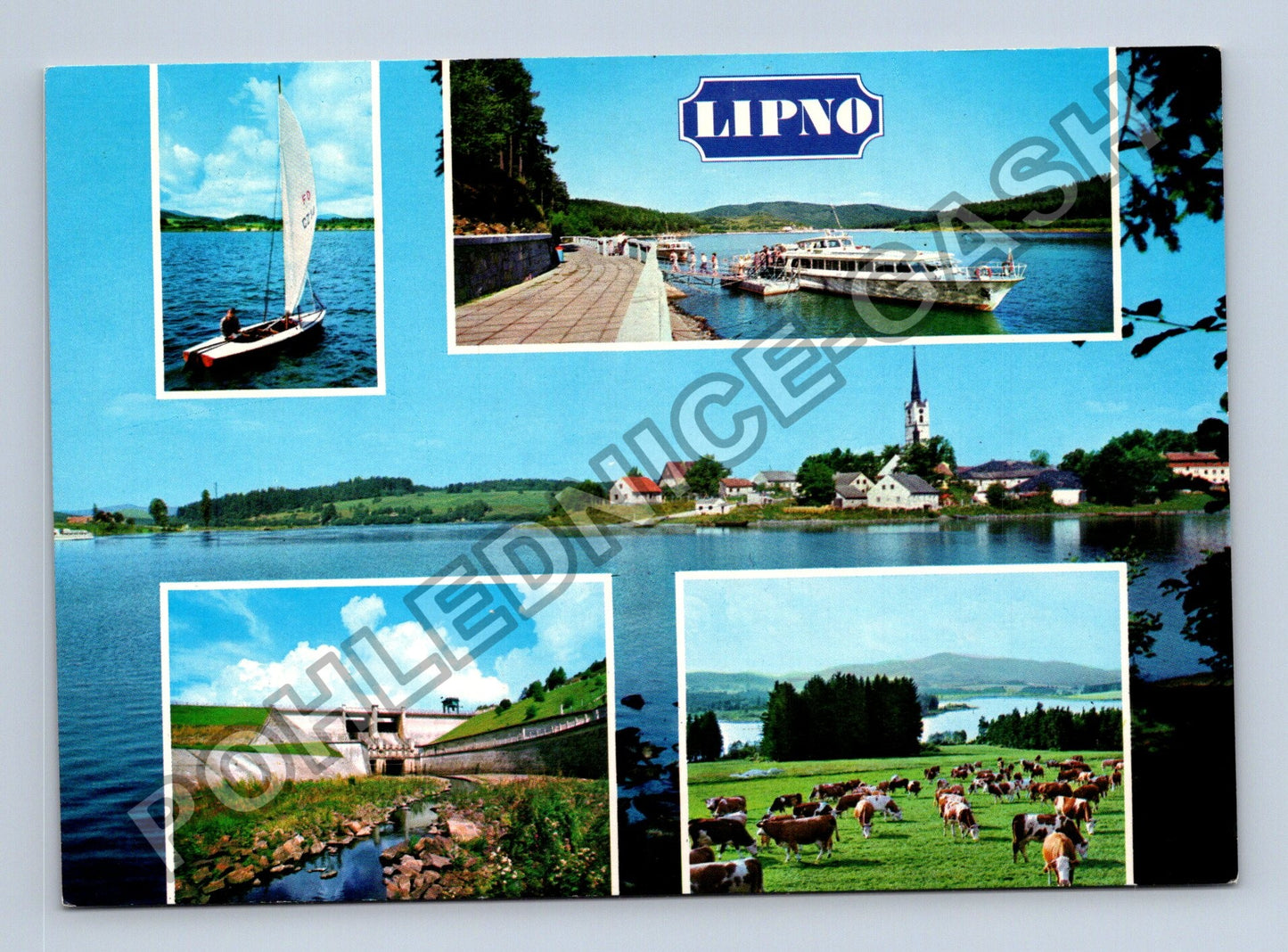 Pohlednice Lipno přehrada Frymburk koláž motivů (M38850)