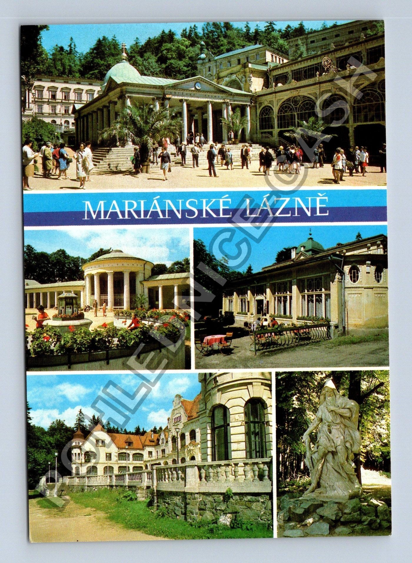 Pohlednice Mariánské Lázně okres Cheb koláž motivů (M38852)