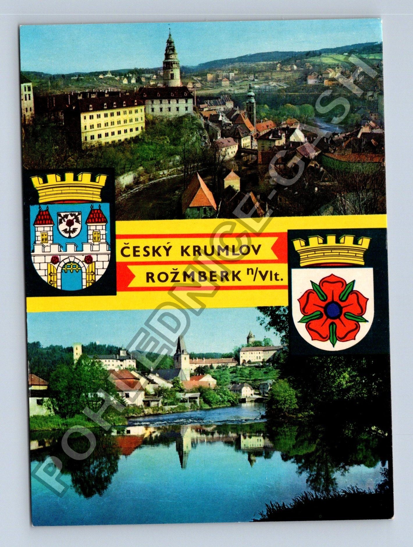 Pohlednice Český Krumlov Rožmberk n/Vlt. zámek řeka (M38854)