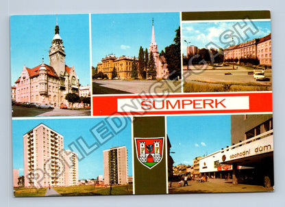 Pohlednice Šumperk Radnice Střední ekonomická škola (M38861)