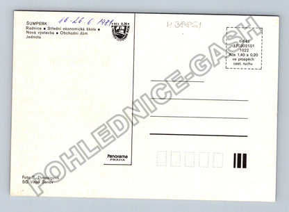 Pohlednice Šumperk Radnice Střední ekonomická škola (M38861)